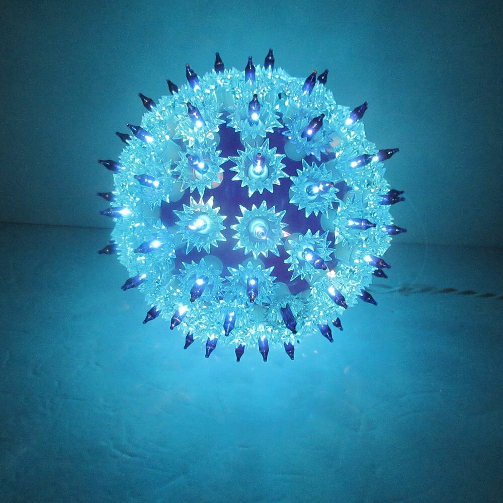ENCHANTED FOREST TWINKLING LIGHT SHIMMERING 7" SUPER SPHERE - 100 Blue LIGHTS
